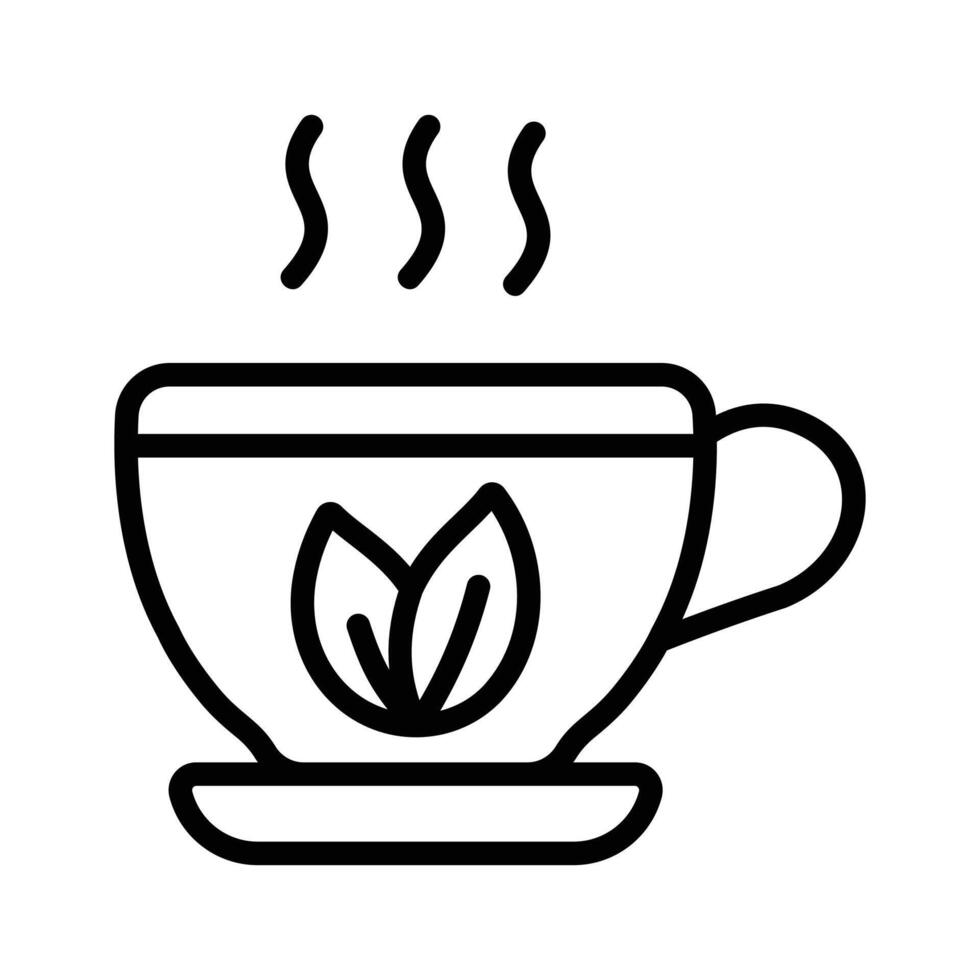 A herbal tea icon representing a soothing, aromatic beverage made from various herbs, flowers, and spices. vector