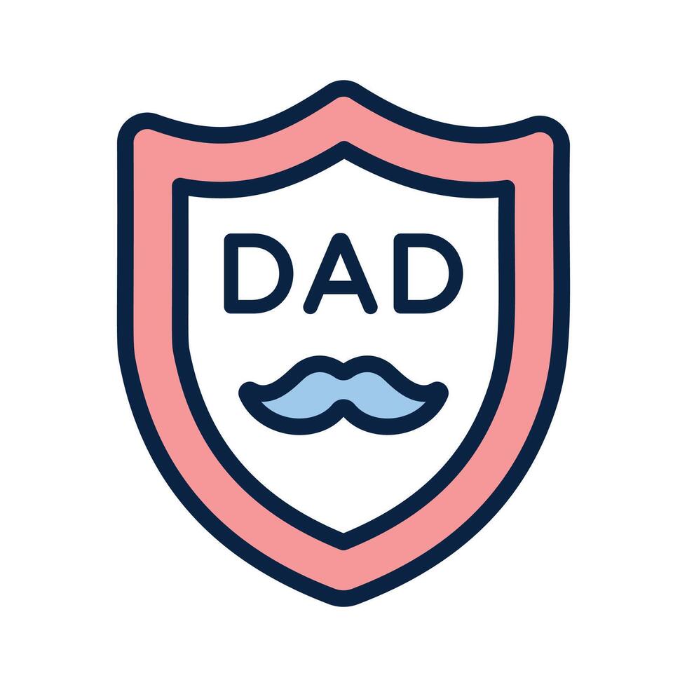 Fathers day shield icon design in editable style vector