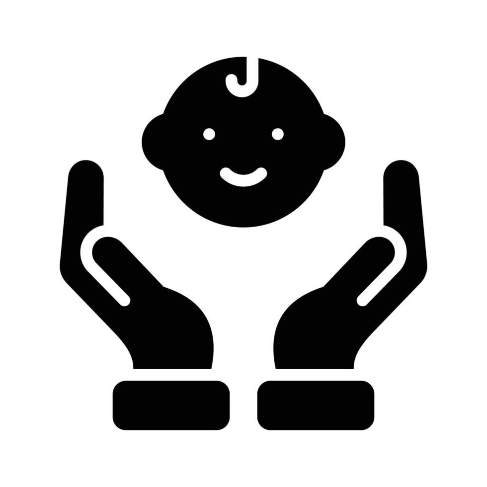 Baby on hands showing concept icon of baby care vector