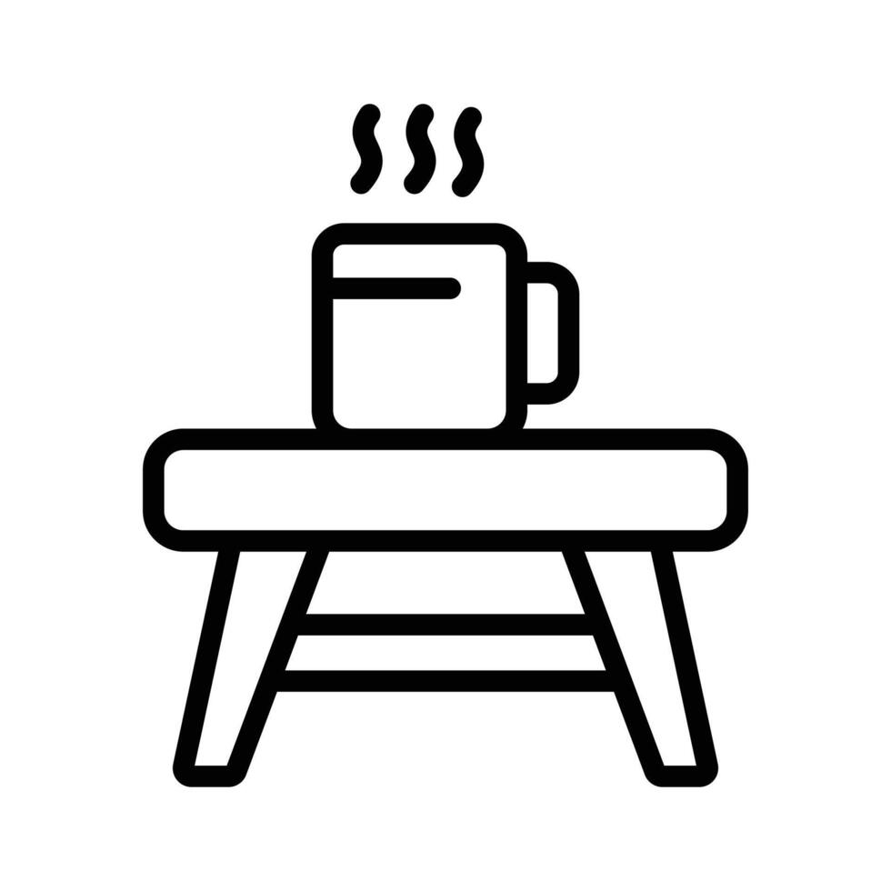 A coffee cup laying on the table, icon of coffee table vector