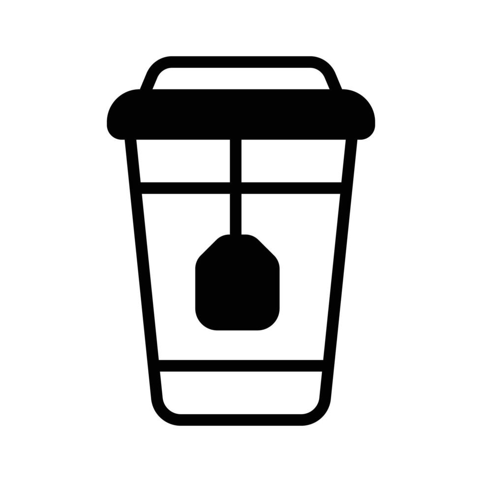 Coffee cup, hot beverage, tea cup with tea bag design vector