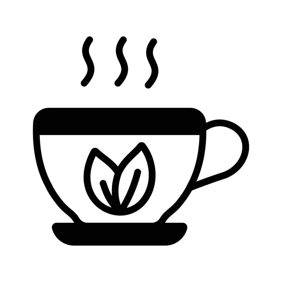 A herbal tea icon representing a soothing, aromatic beverage made from various herbs, flowers, and spices. vector