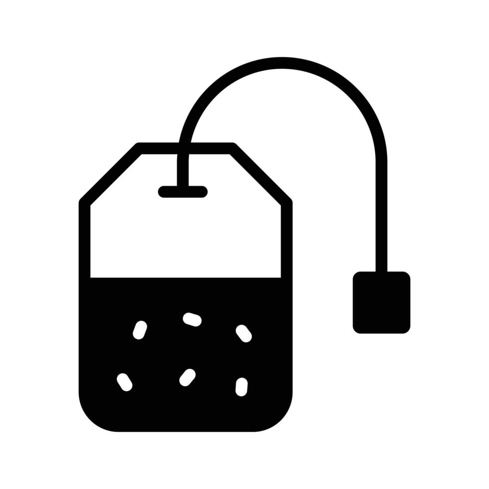 A tea bag icon symbolizing convenience and flavor, used for steeping aromatic tea leaves in hot water. vector