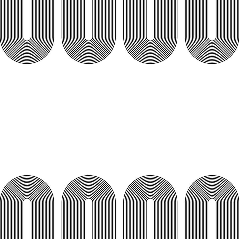 Abstract black lines circles on a white background frame, Linear curls path banner template vector