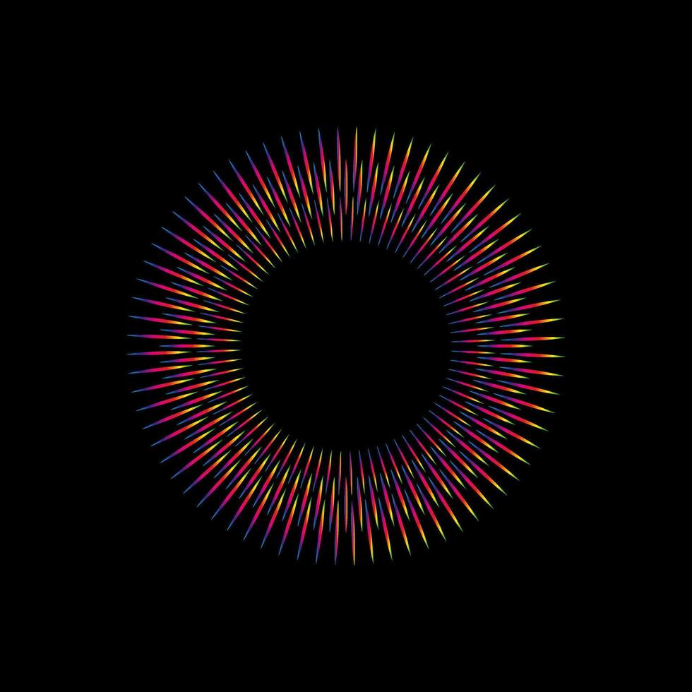 Circular equalizer musical symbol. Sound wave icon. Illustration isolated on a dark background vector