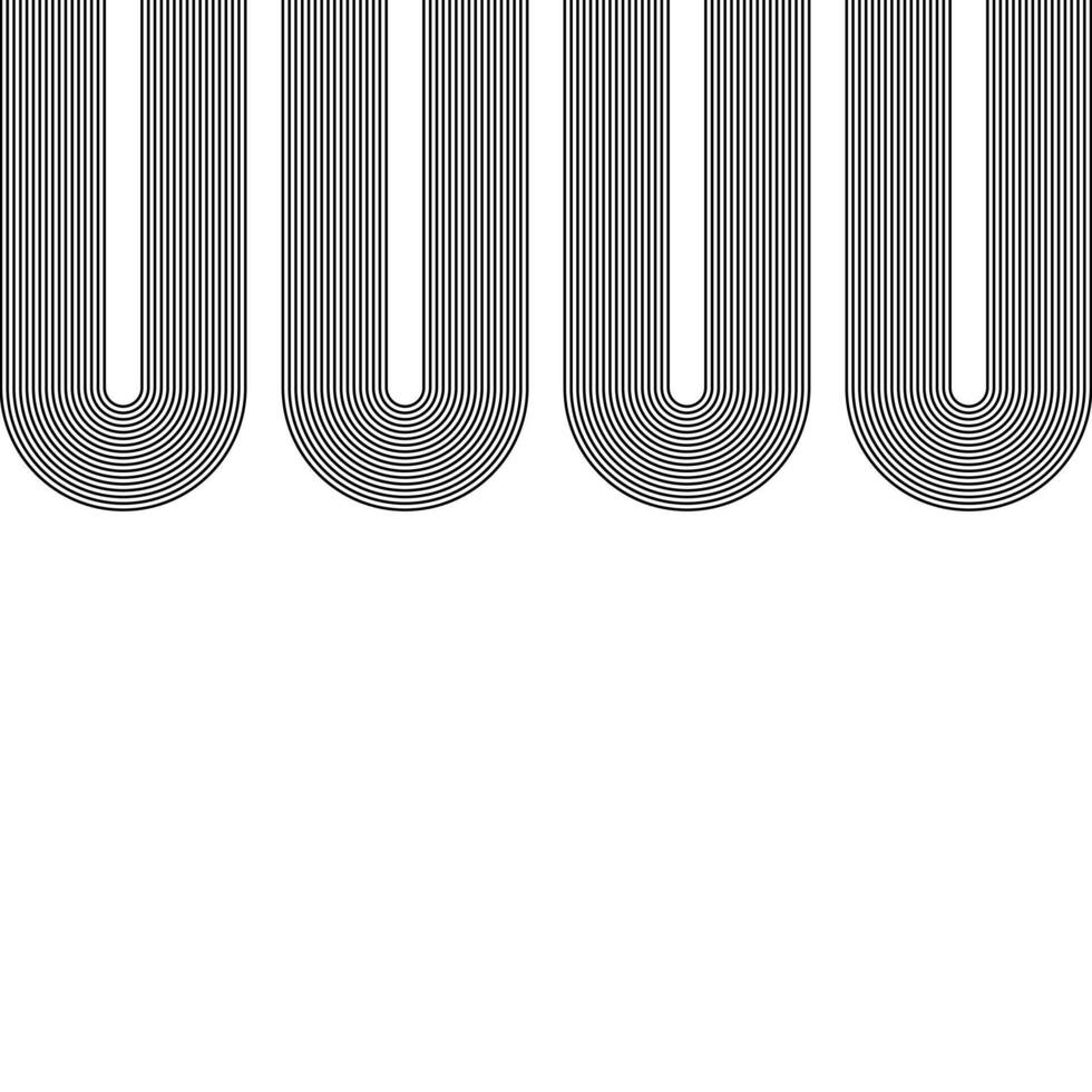 Abstract black lines circles on a white background frame, Linear curls path banner template vector