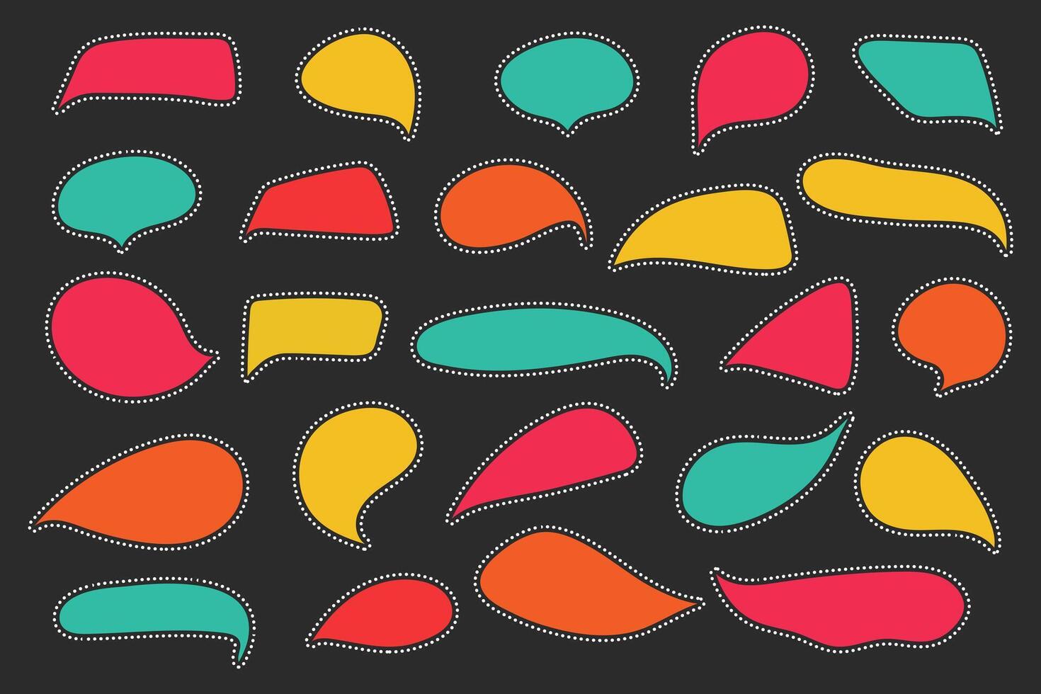 Hand drawn blank speech bubbles set, Dialog box, Message speak template. illustration vector