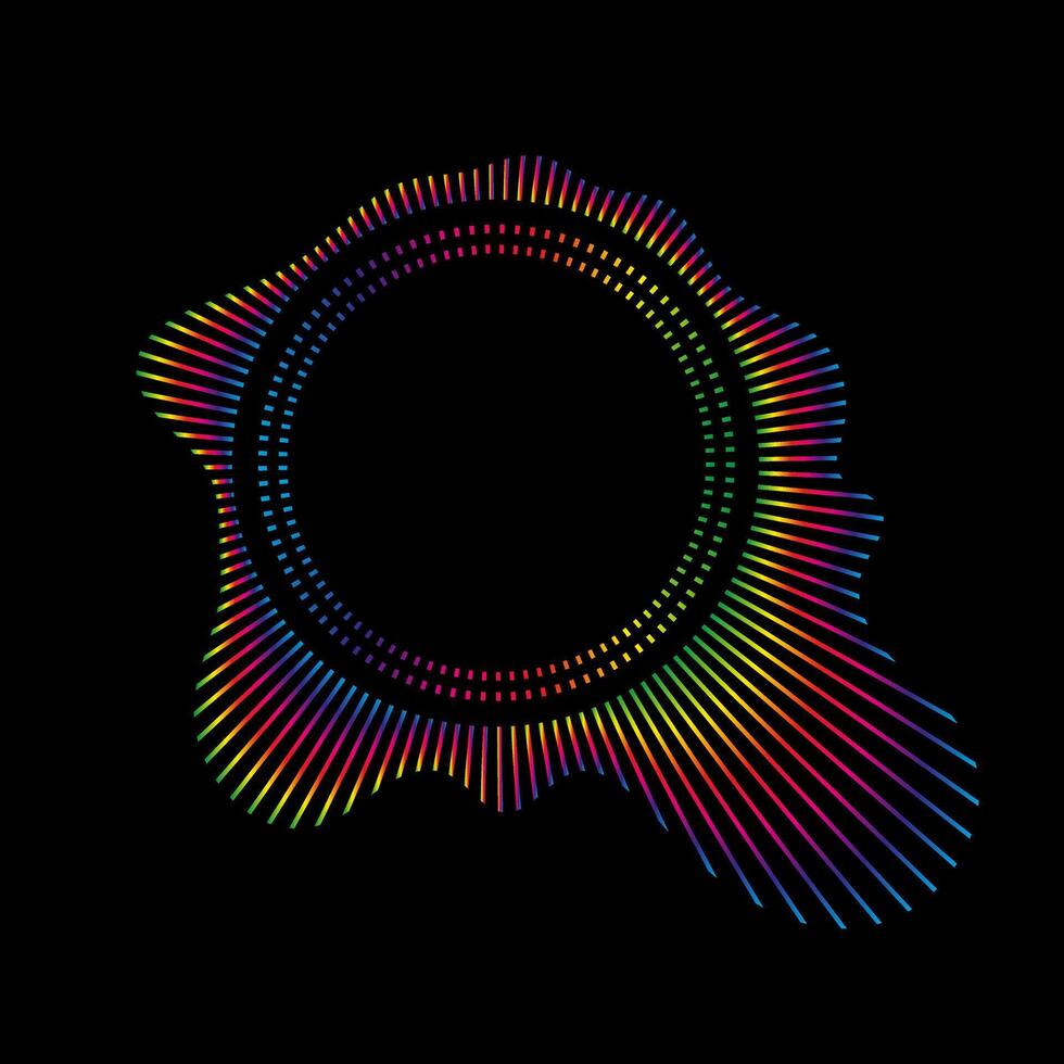 Music equalizer and sound wave. of radial curves spectrum of