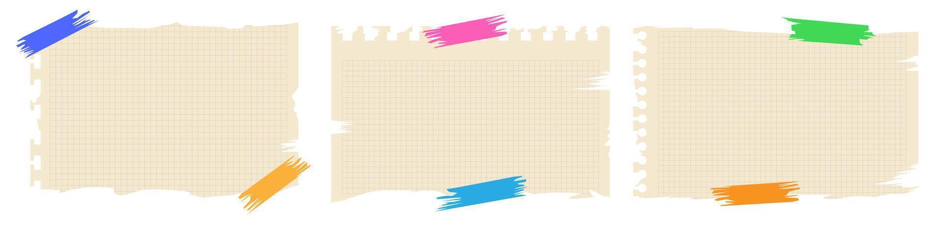 Sheet paper empty style set vector