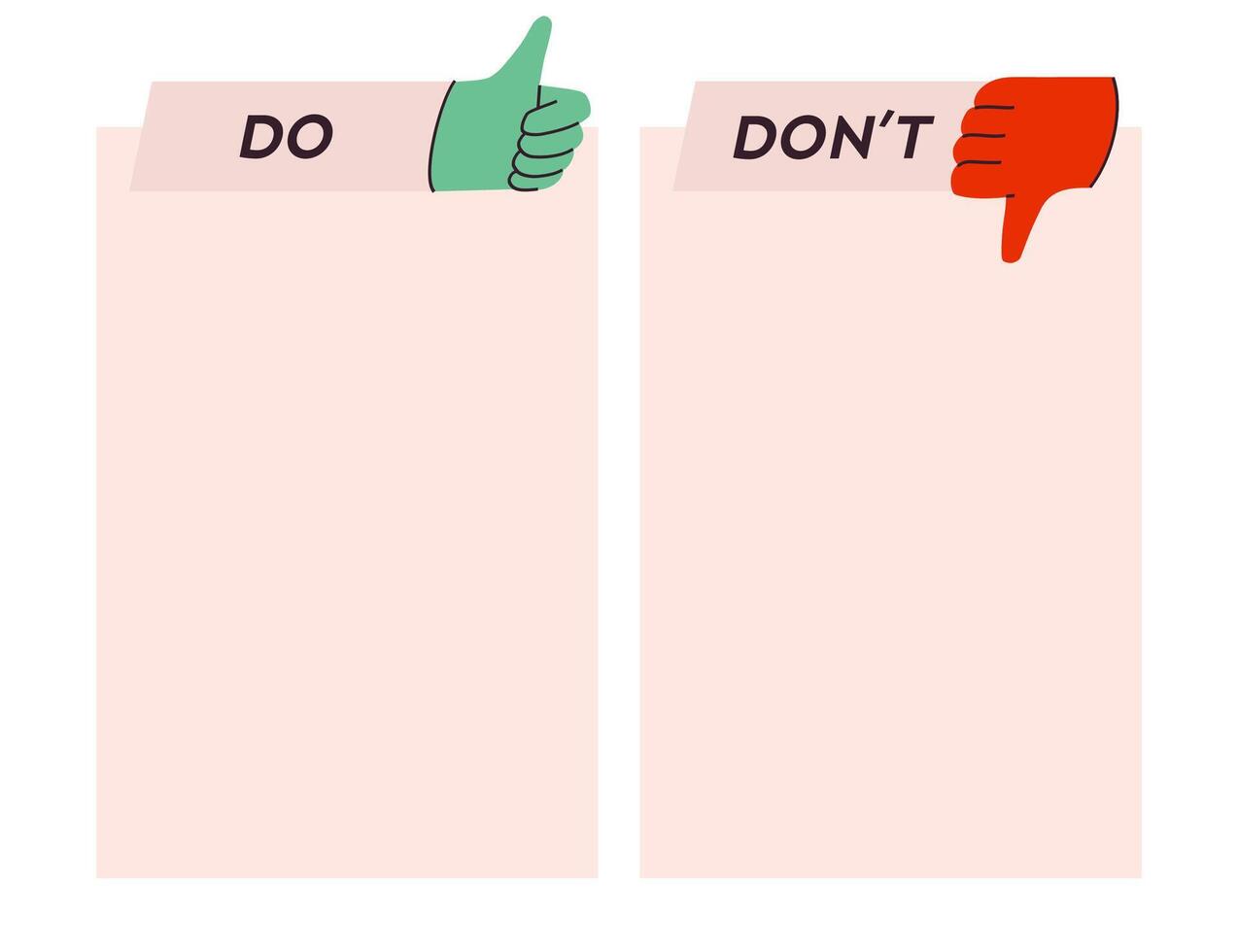 Do and dont template frame handdraw style vector