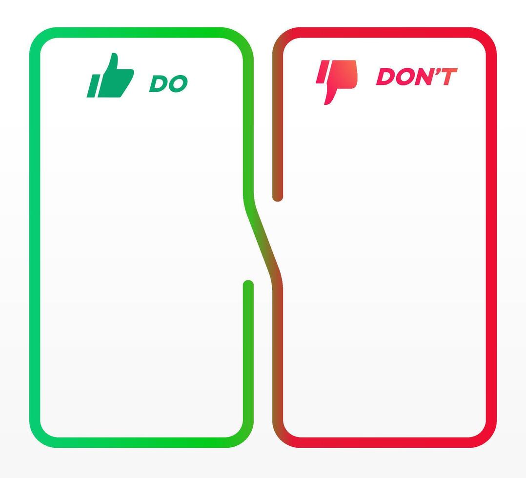 Do and dont infographic template modern vector