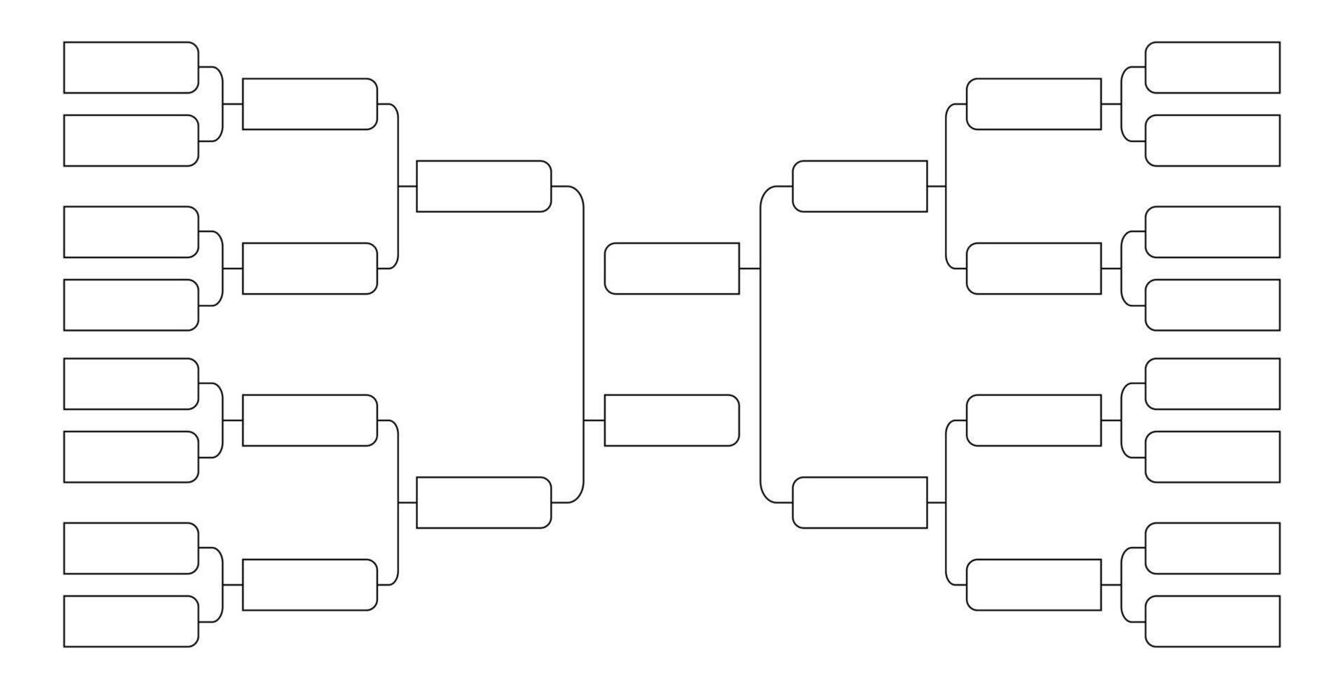 16 team tournament bracket championship template vector