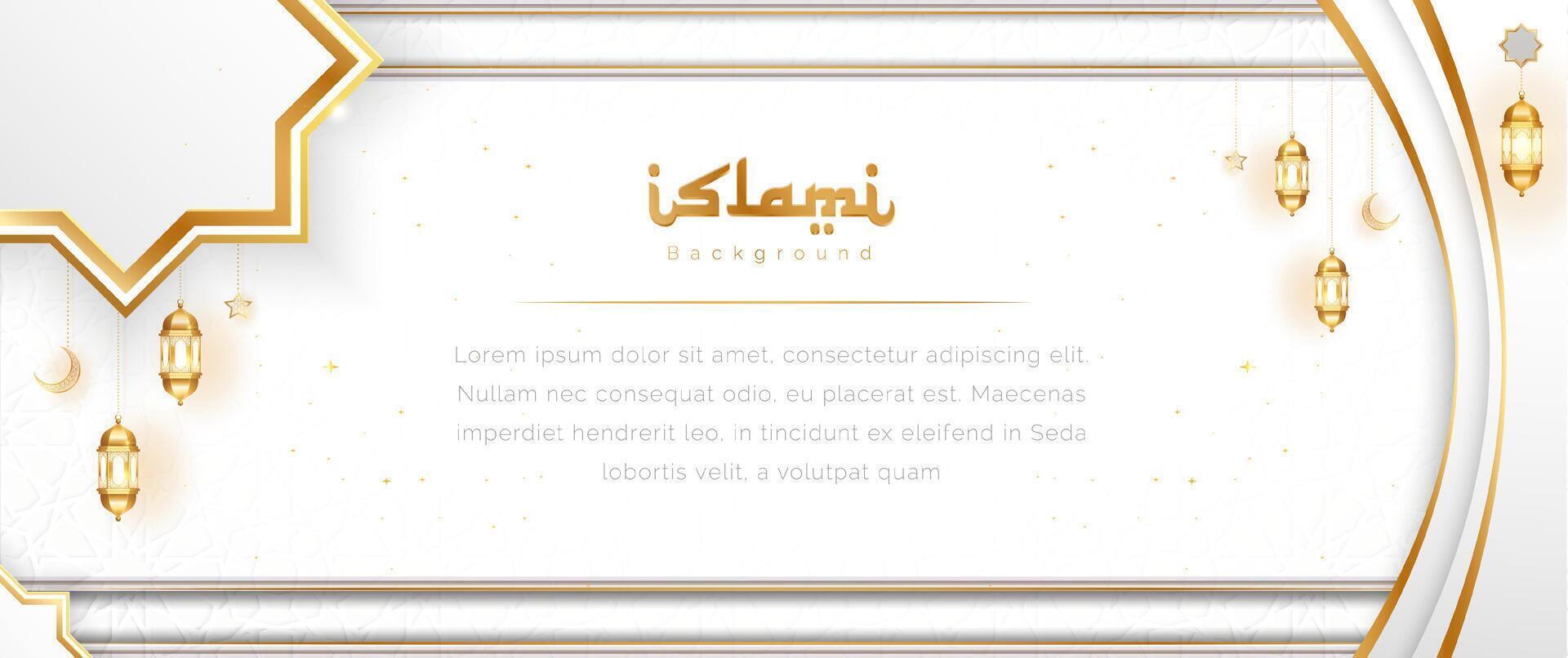 Islamic Arabic Luxury white and Gold Background vector
