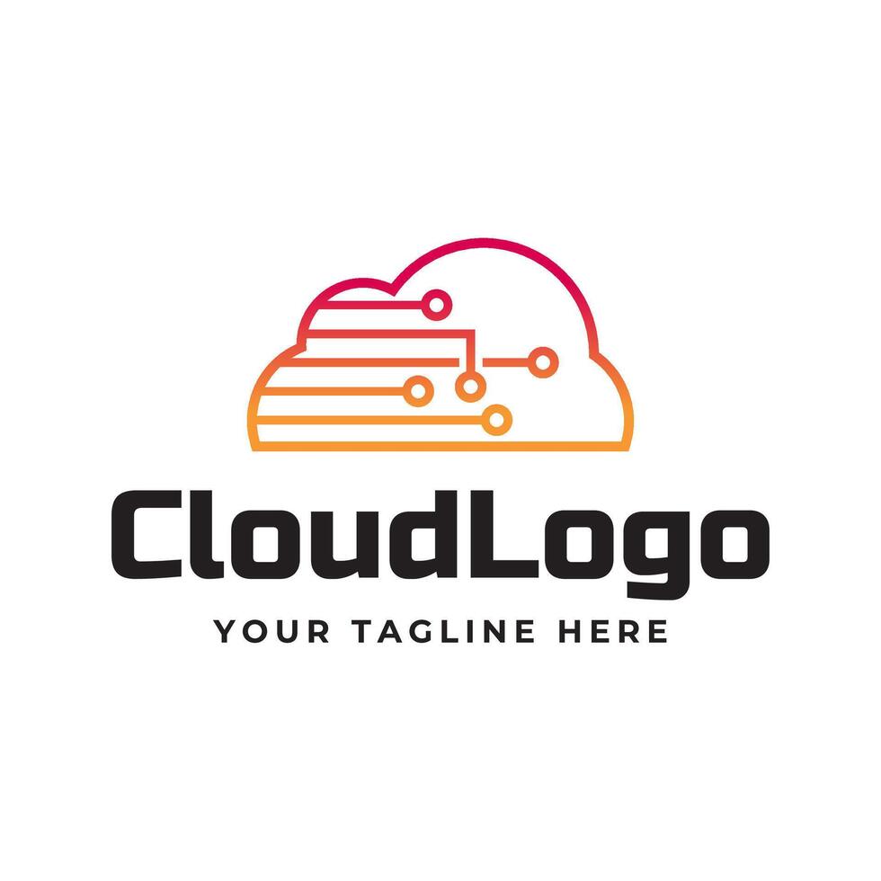 Creative cloud logo design template vector