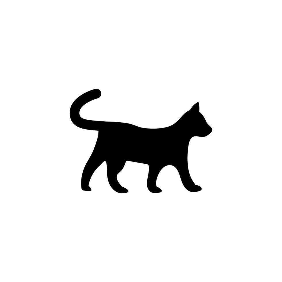 silhouette of the cat, black color, isolated on white background vector
