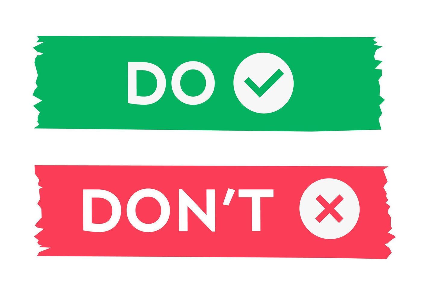 Do and dont sticker with check and cross vector