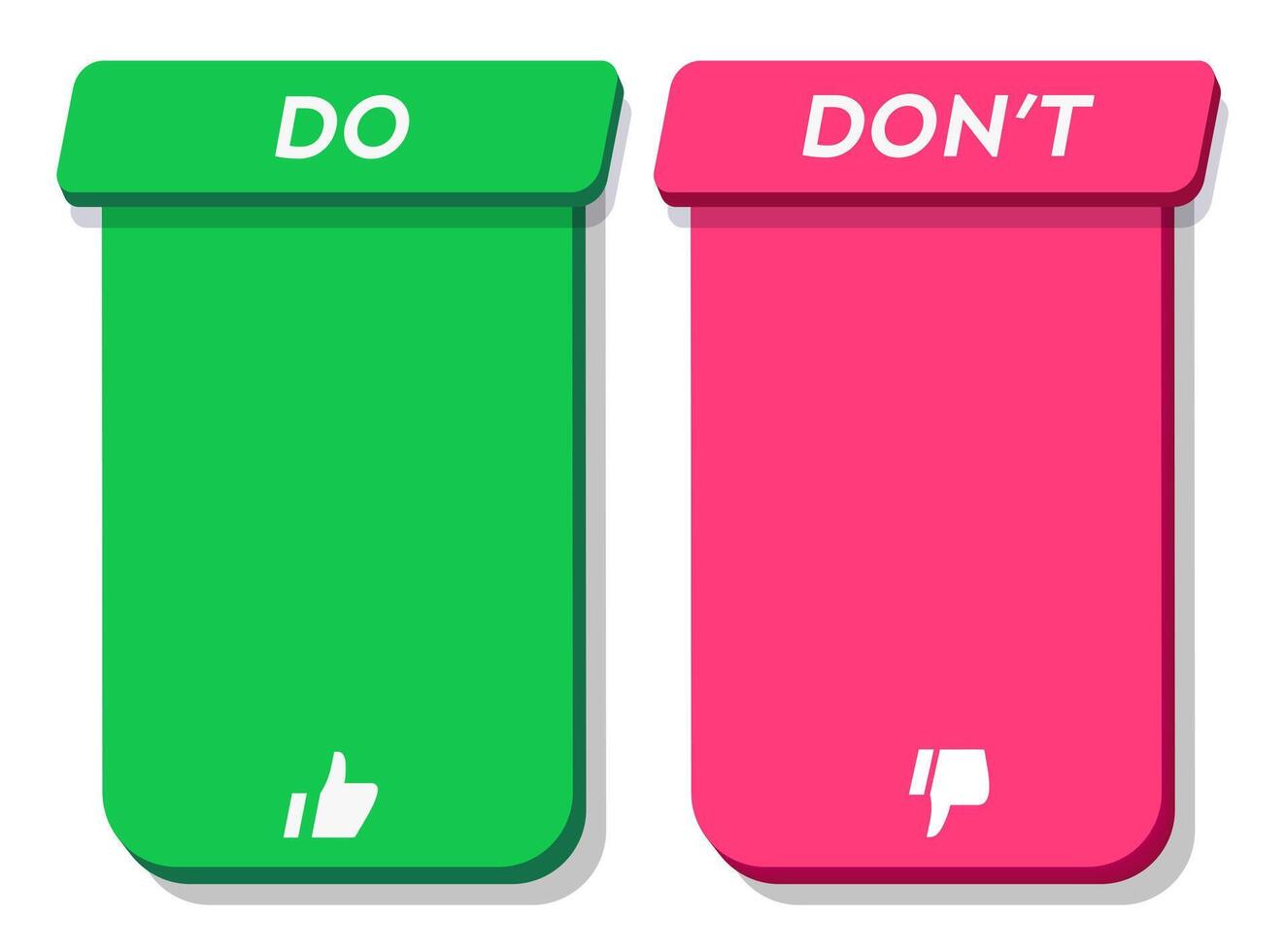 Do and dont infographic template frame 3D style vector