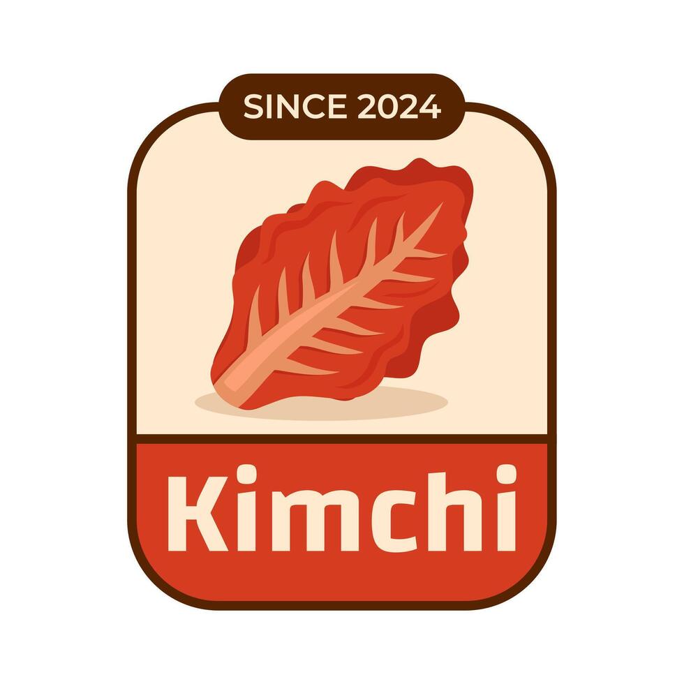 Kimchi Logo Korean Food Template, for Organic Healthy Traditional Homemade Food Graphic Designs Inspiration vector