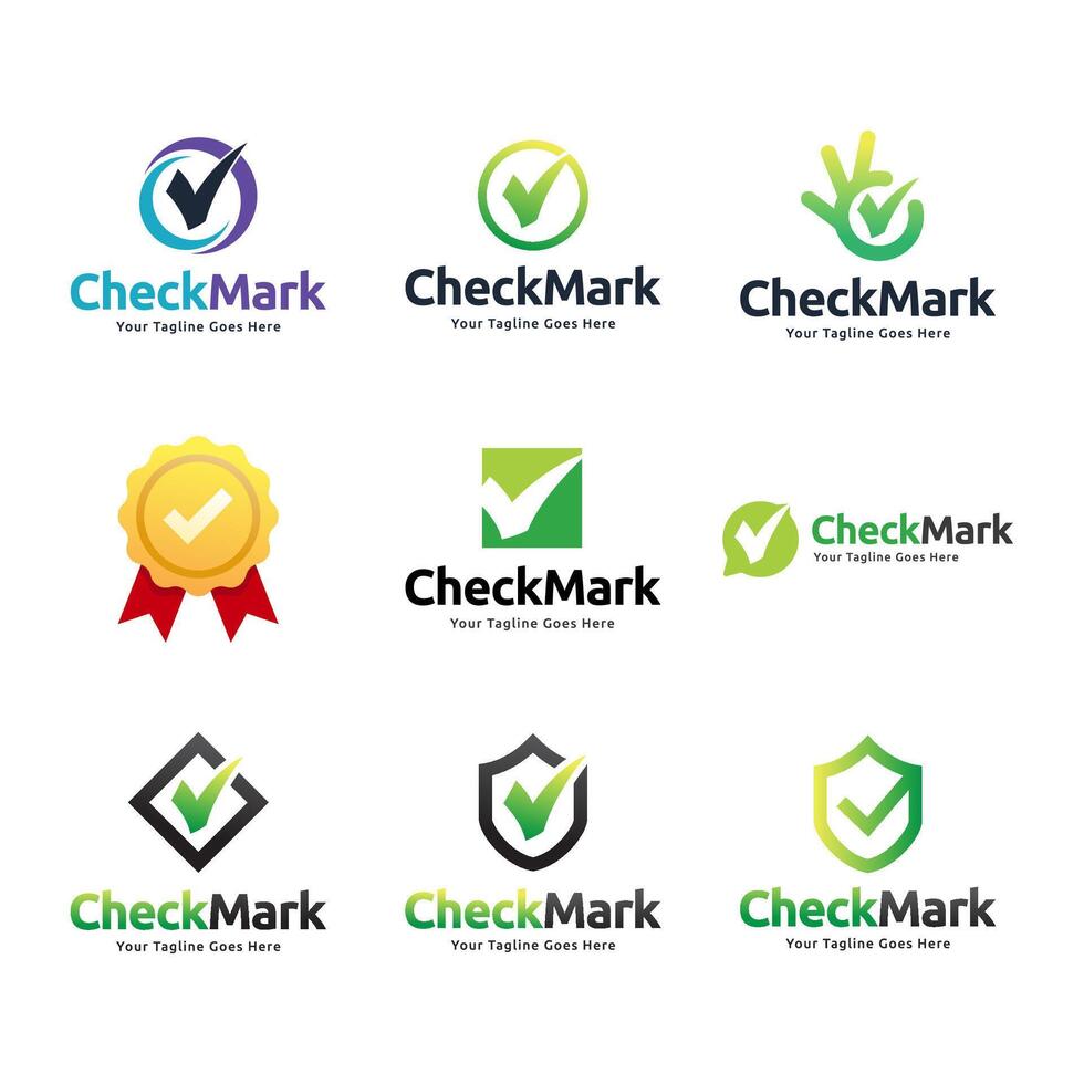 Set of Check mark icon logo design illustration vector