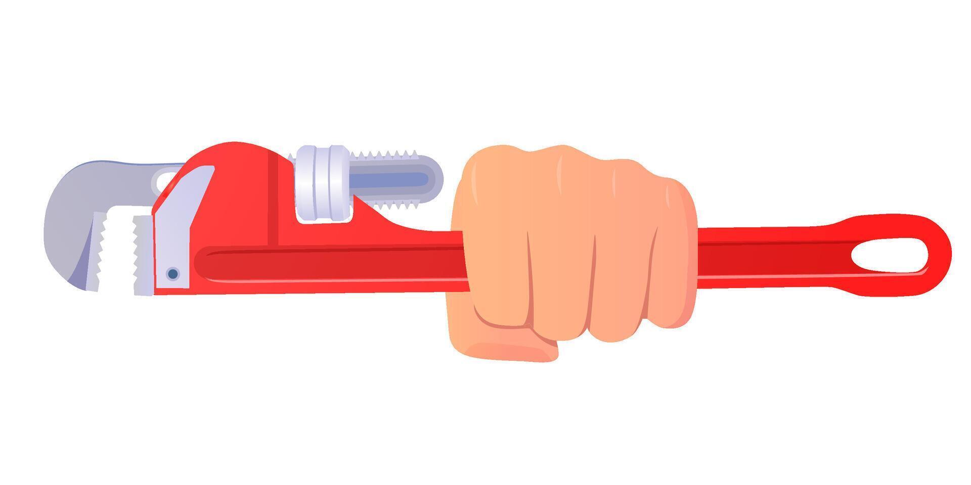 Hand Holding Wrench illustration vector