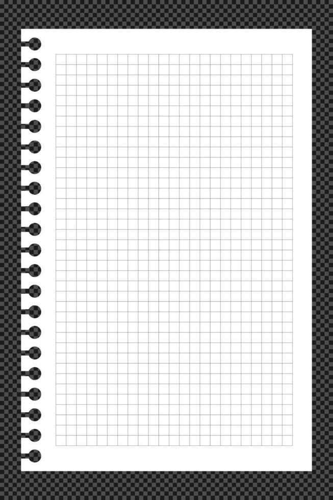 Sheet paper empty style checkered background vector