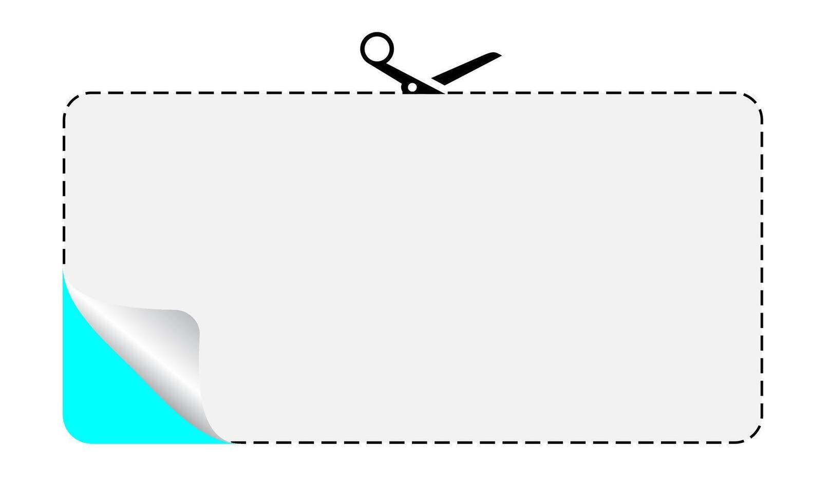 Scissors cutting through dashed line rectangle form vector