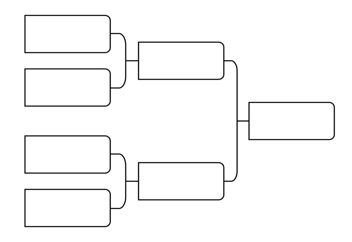 4 team tournament bracket championship vector