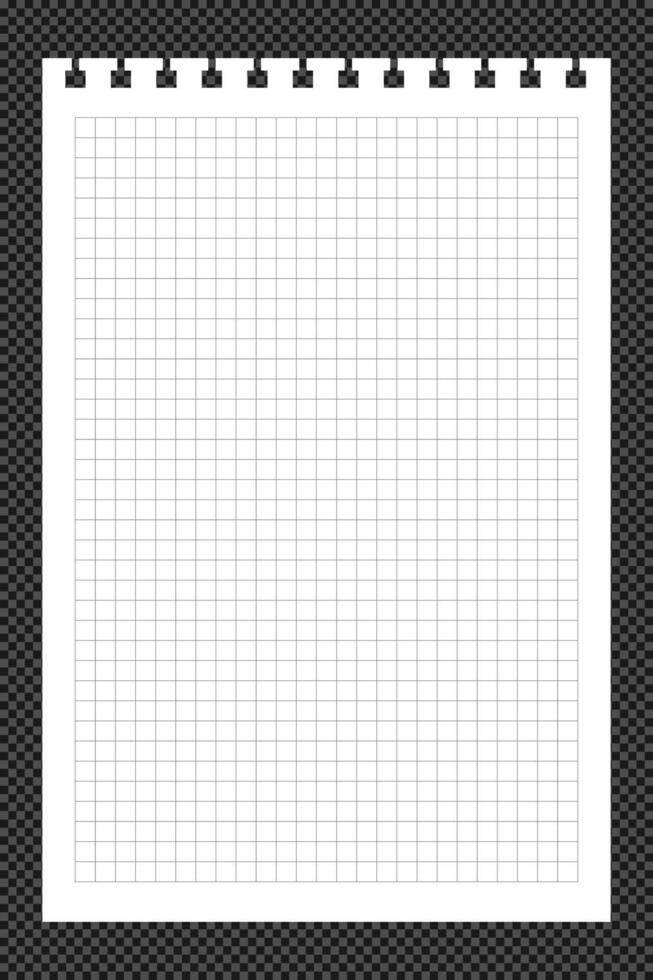 Sheet paper empty style checkered background vector