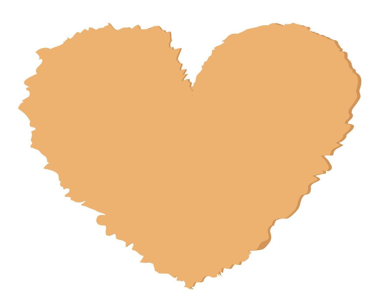 Torn paper edges heart shape vector