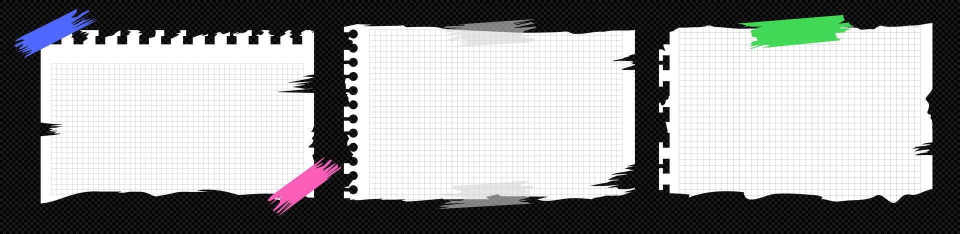 Sheet paper empty style set vector