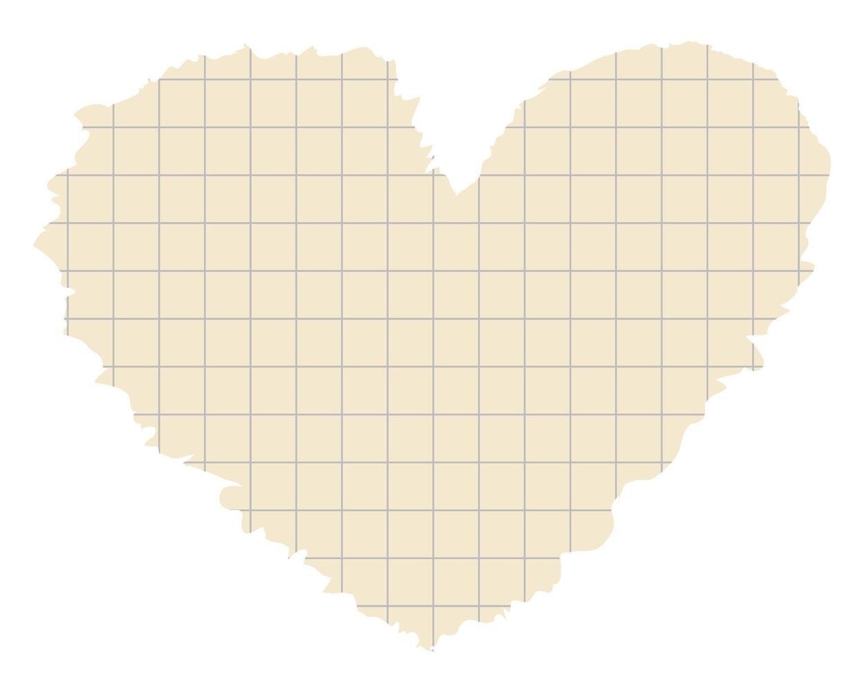 Torn paper edges checkered background heart shape vector