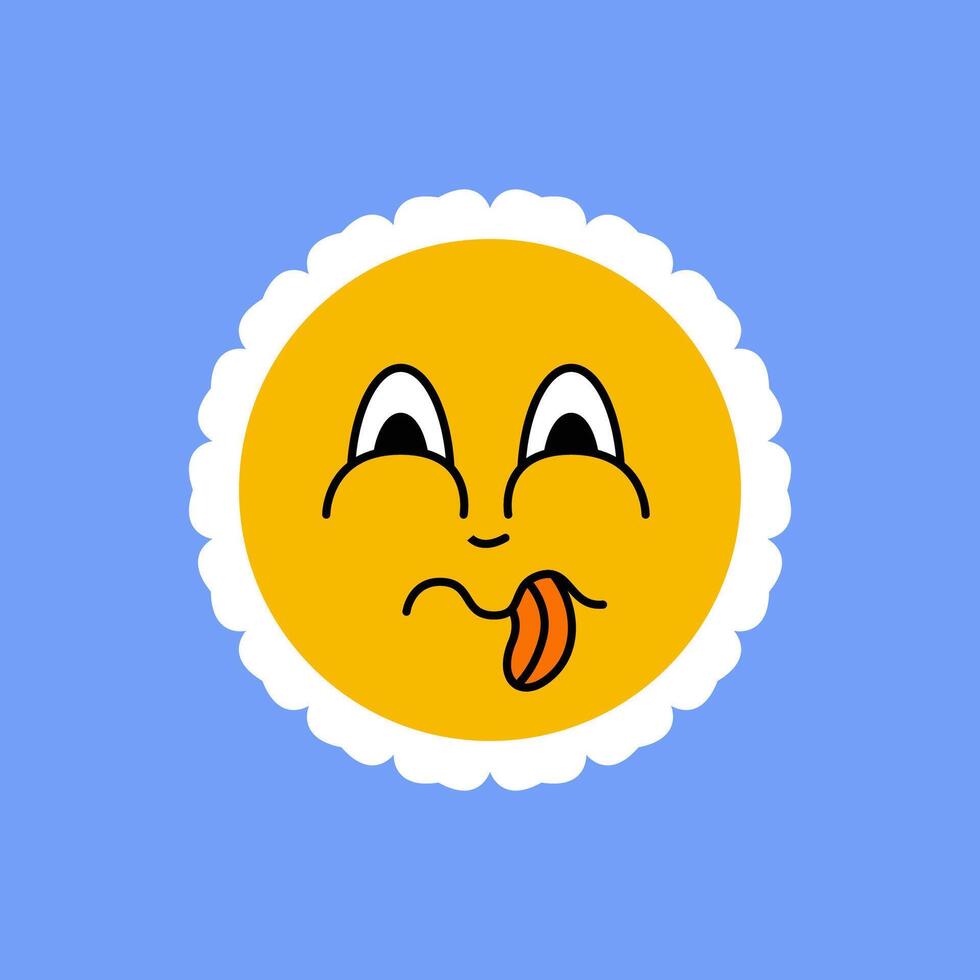 Daisy flower smiling face, cute sunflower emoji for different emotions, great for adding joy to your designs vector
