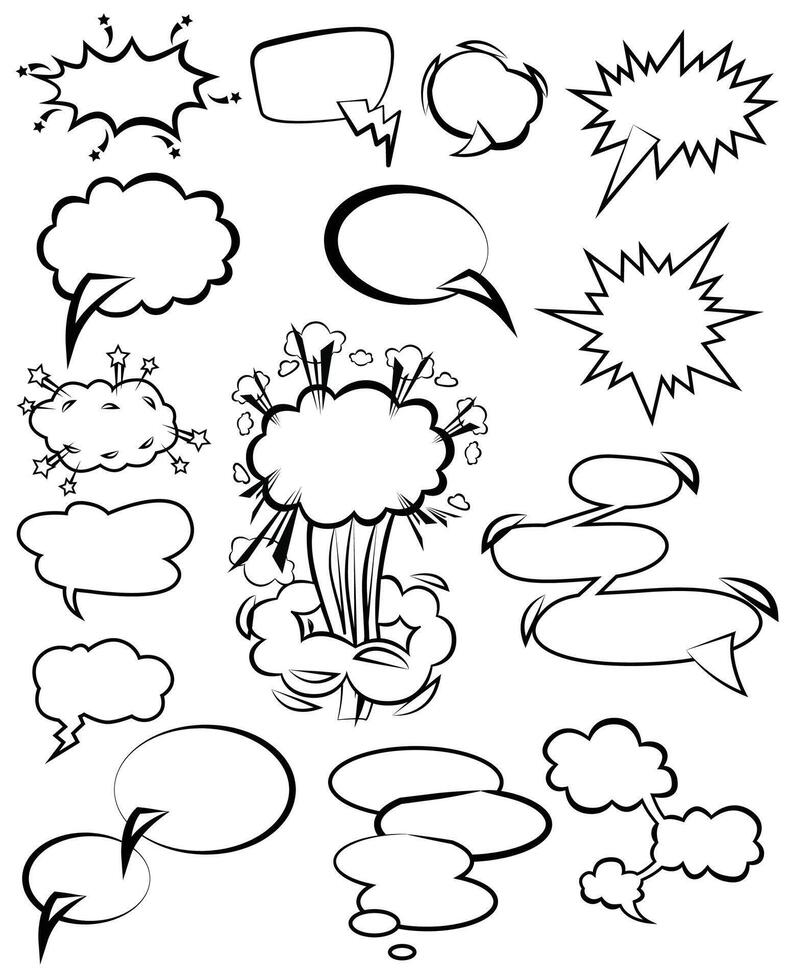 Bubble comic speech set, great design for any purposes. Sticker design. illustration vector