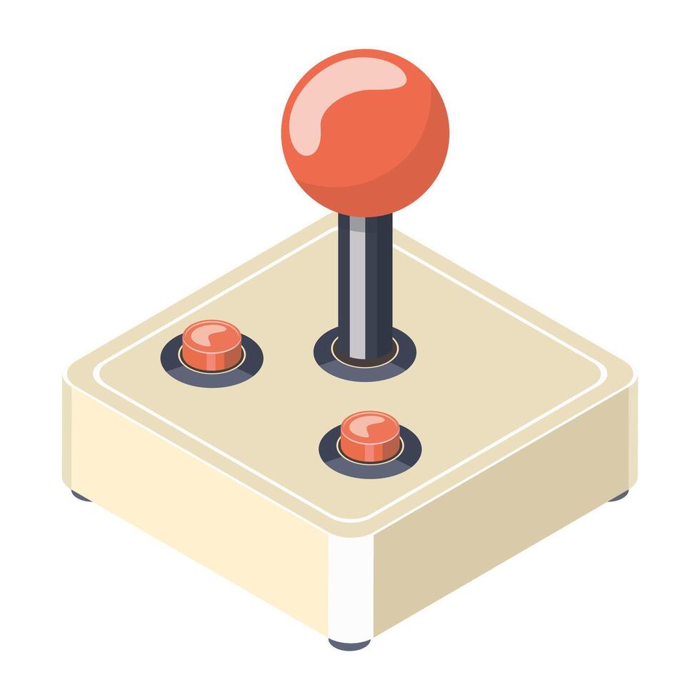 Vintage game console controller, gamepad, joystick for a trip down gaming memory lane vector