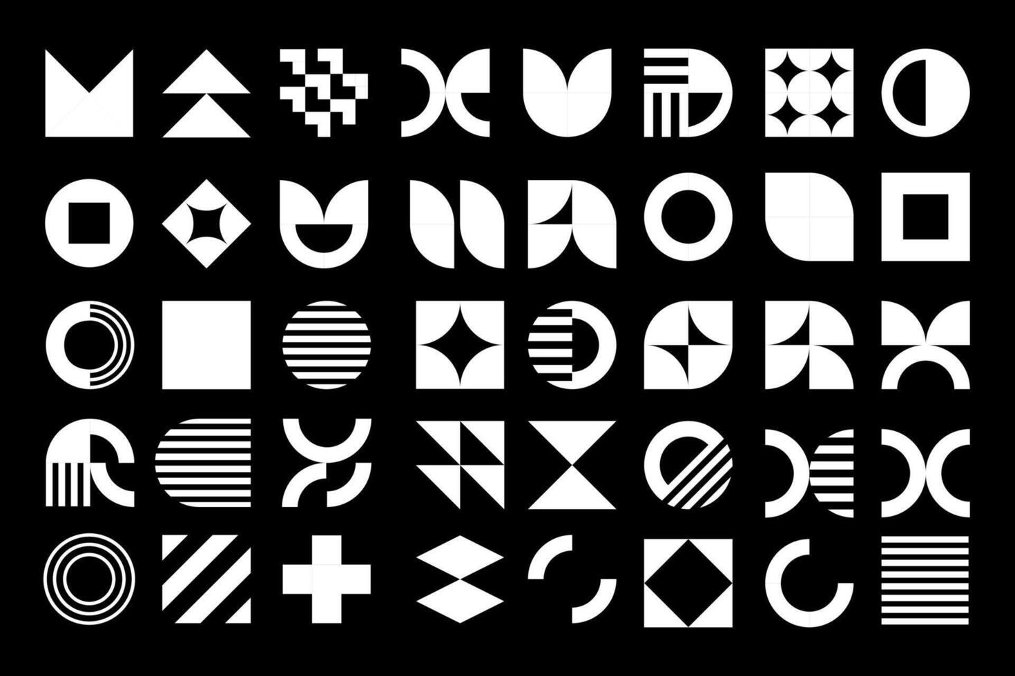 Bauhaus elements and vibrant geometric shapes arranged in a creative and abstract manner vector