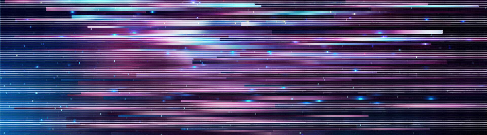 Trendy glitch pattern on dark background. Abstract geometric elements vector