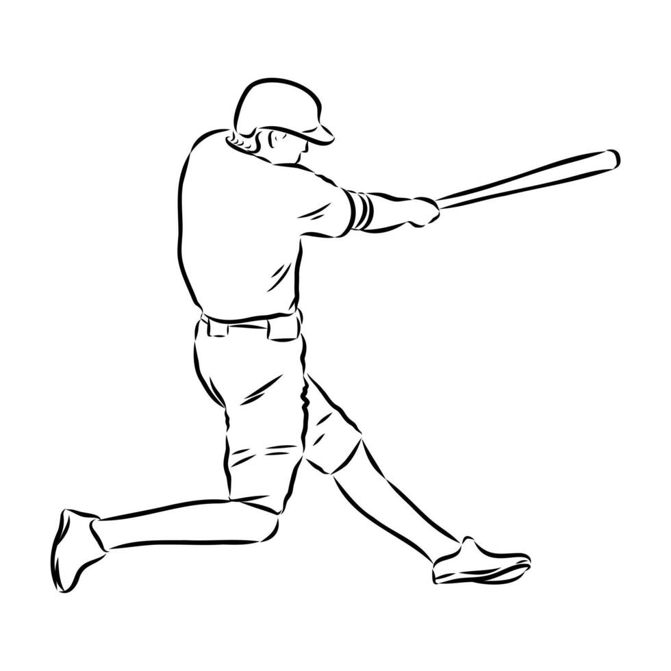 baseball game sketch vector