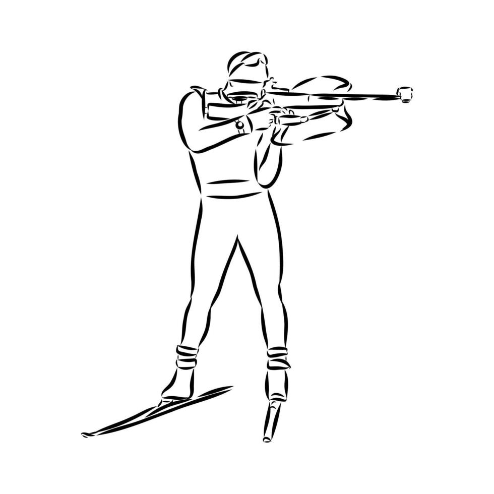 sports biathlon sketch vector