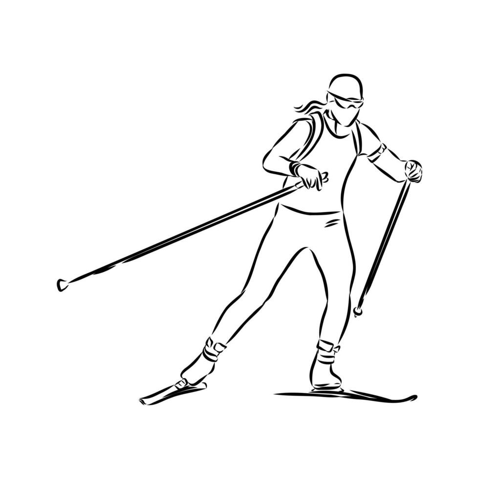 sports biathlon sketch vector