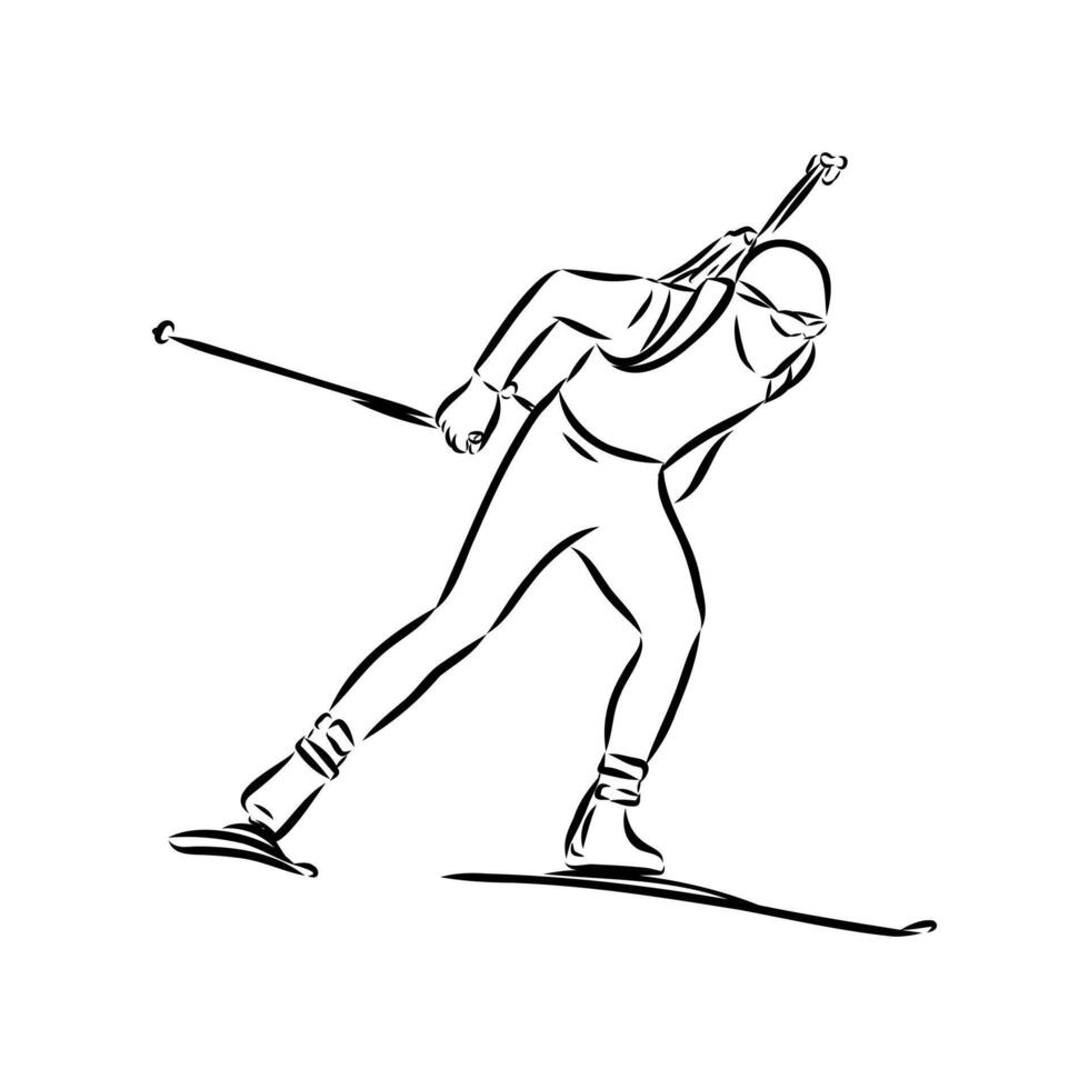 sports biathlon sketch vector