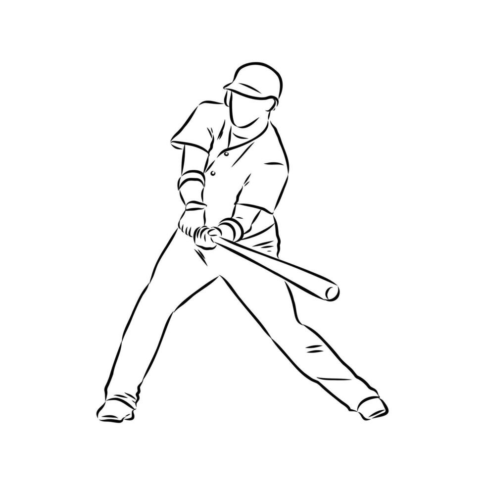 baseball game sketch vector