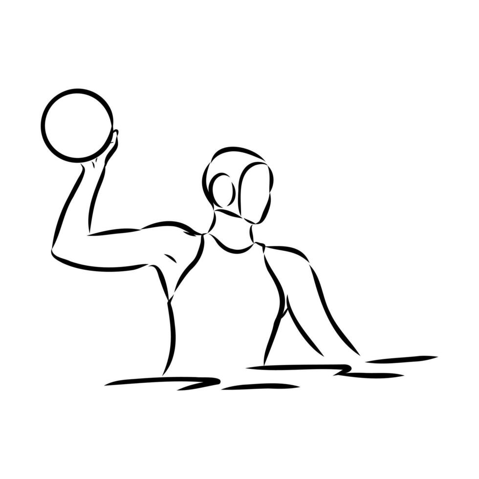 water polo sketch vector