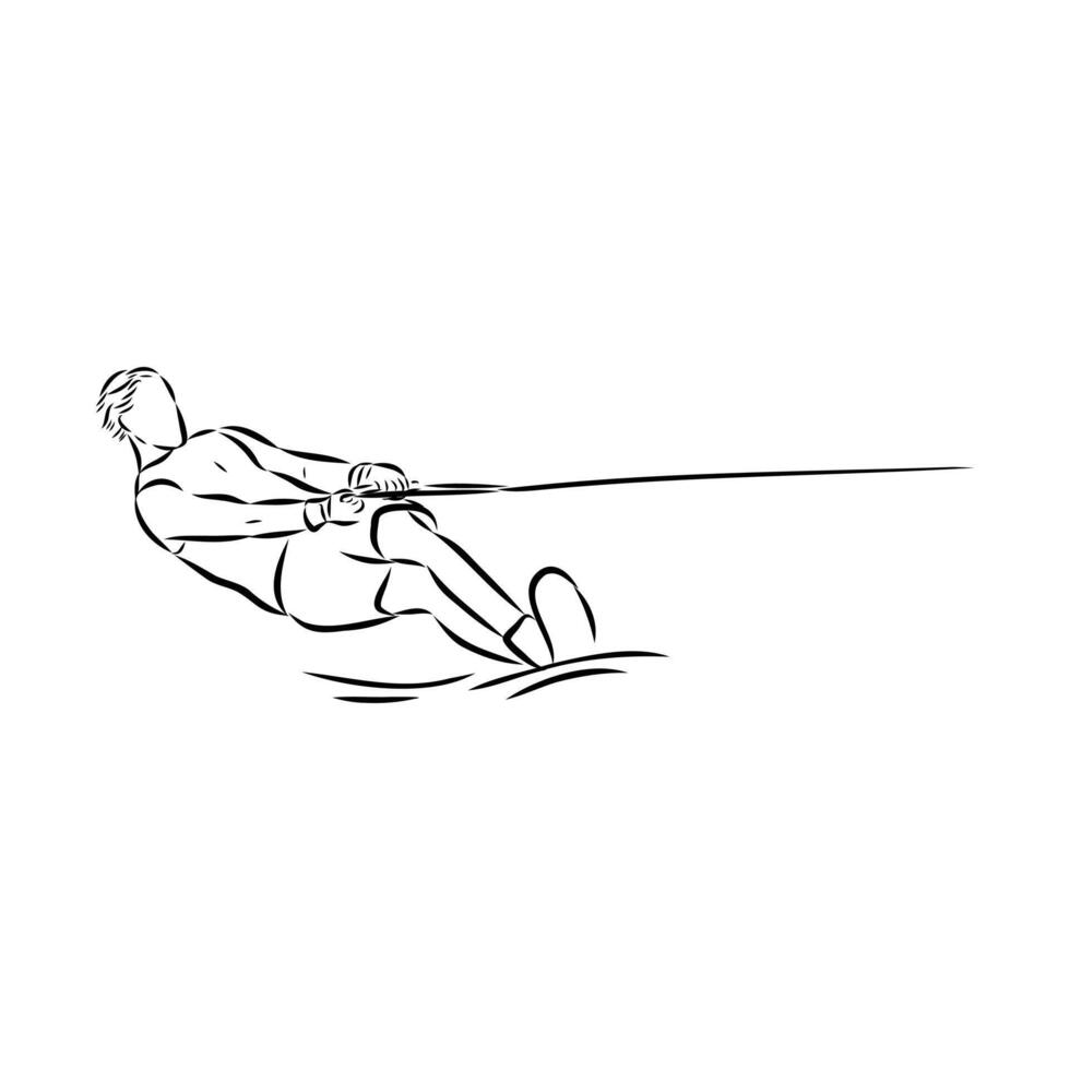 water skiing sketch vector