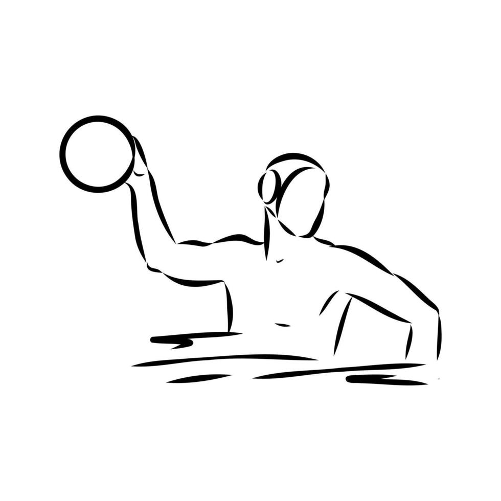 water polo sketch vector