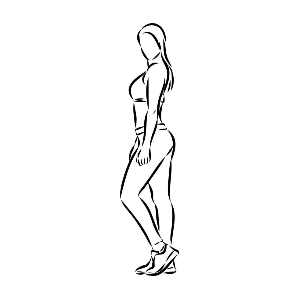athlete bodybuilder sketch vector