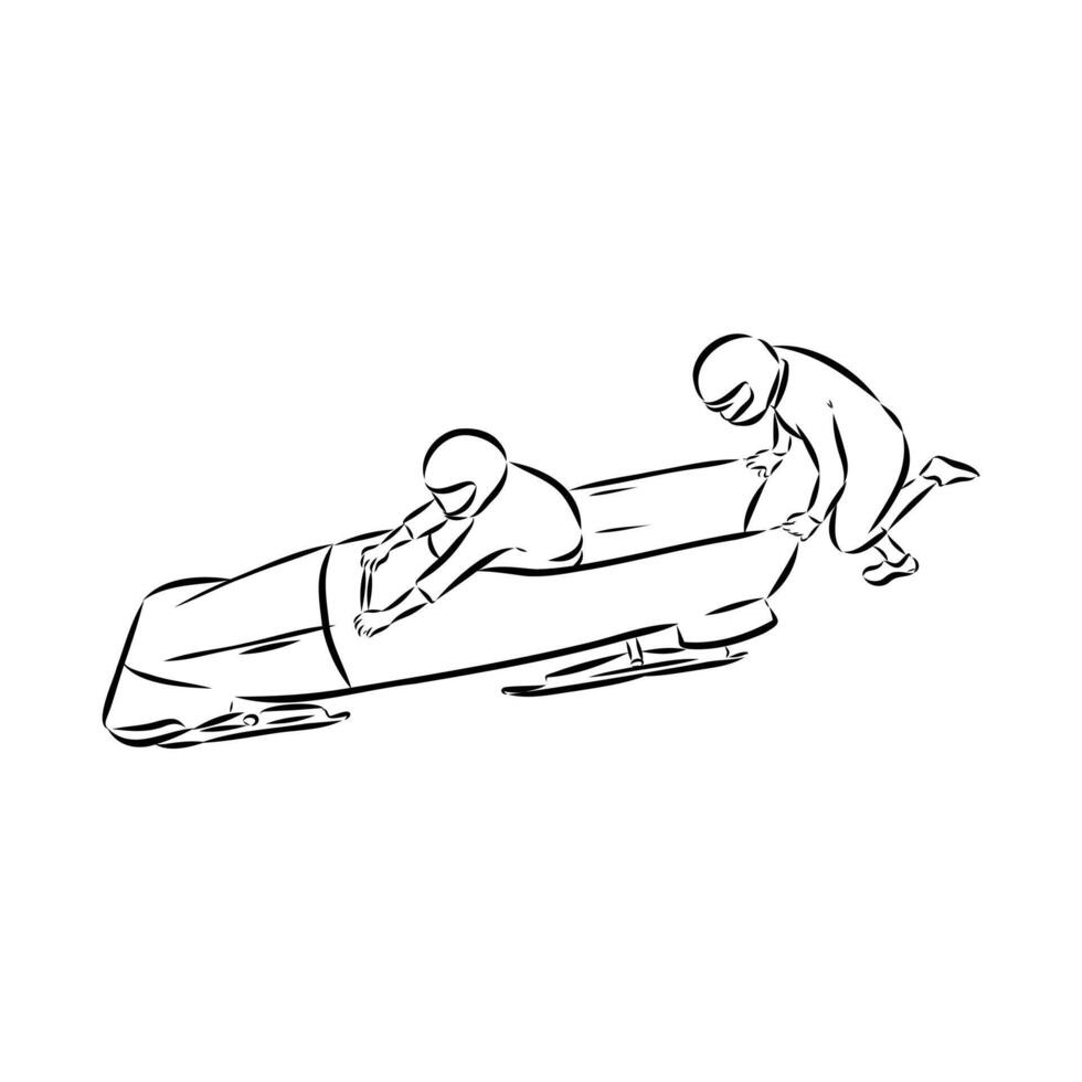 sports bobsleigh sketch vector