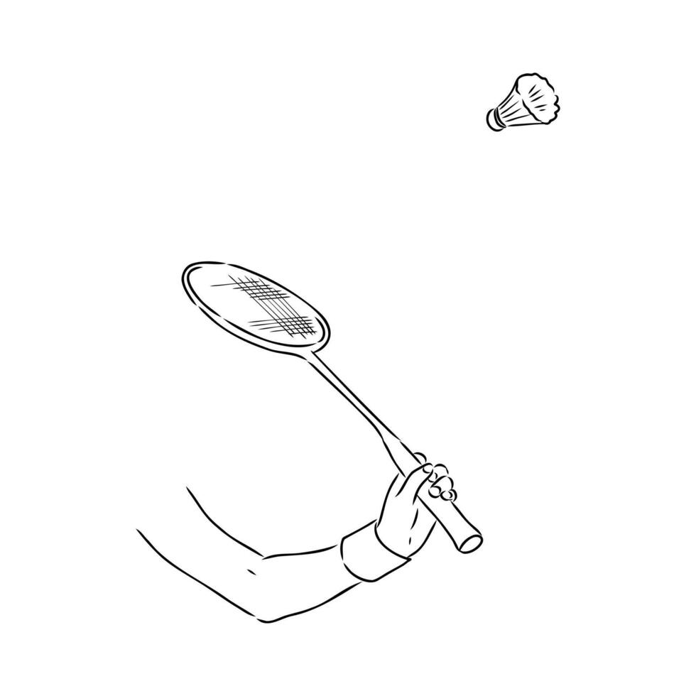badminton game sketch vector