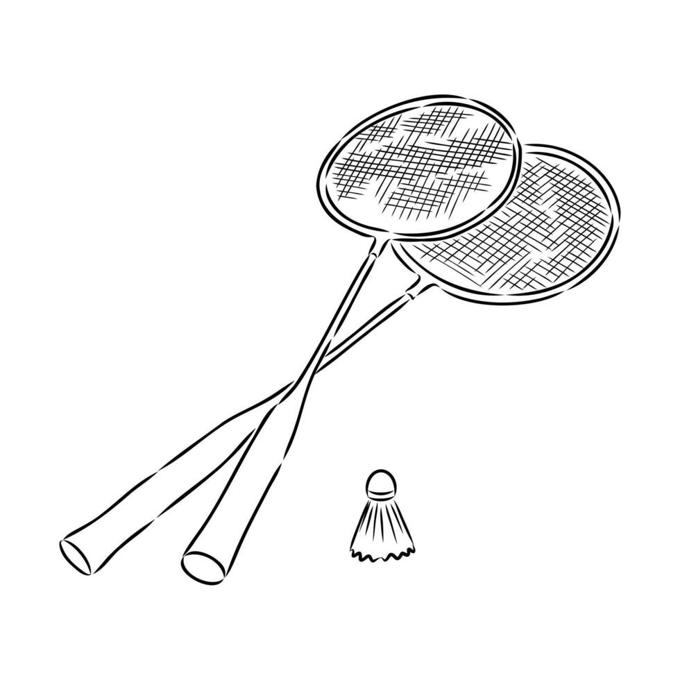 badminton game sketch vector