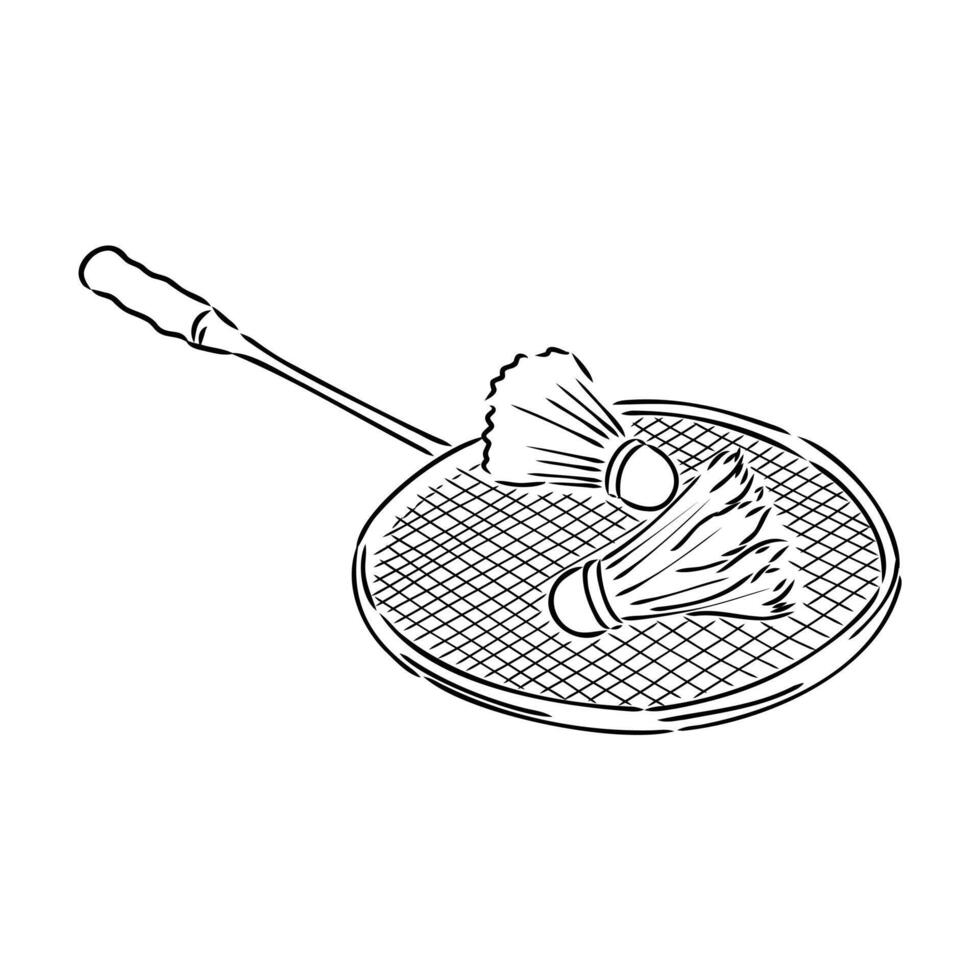 badminton game sketch vector