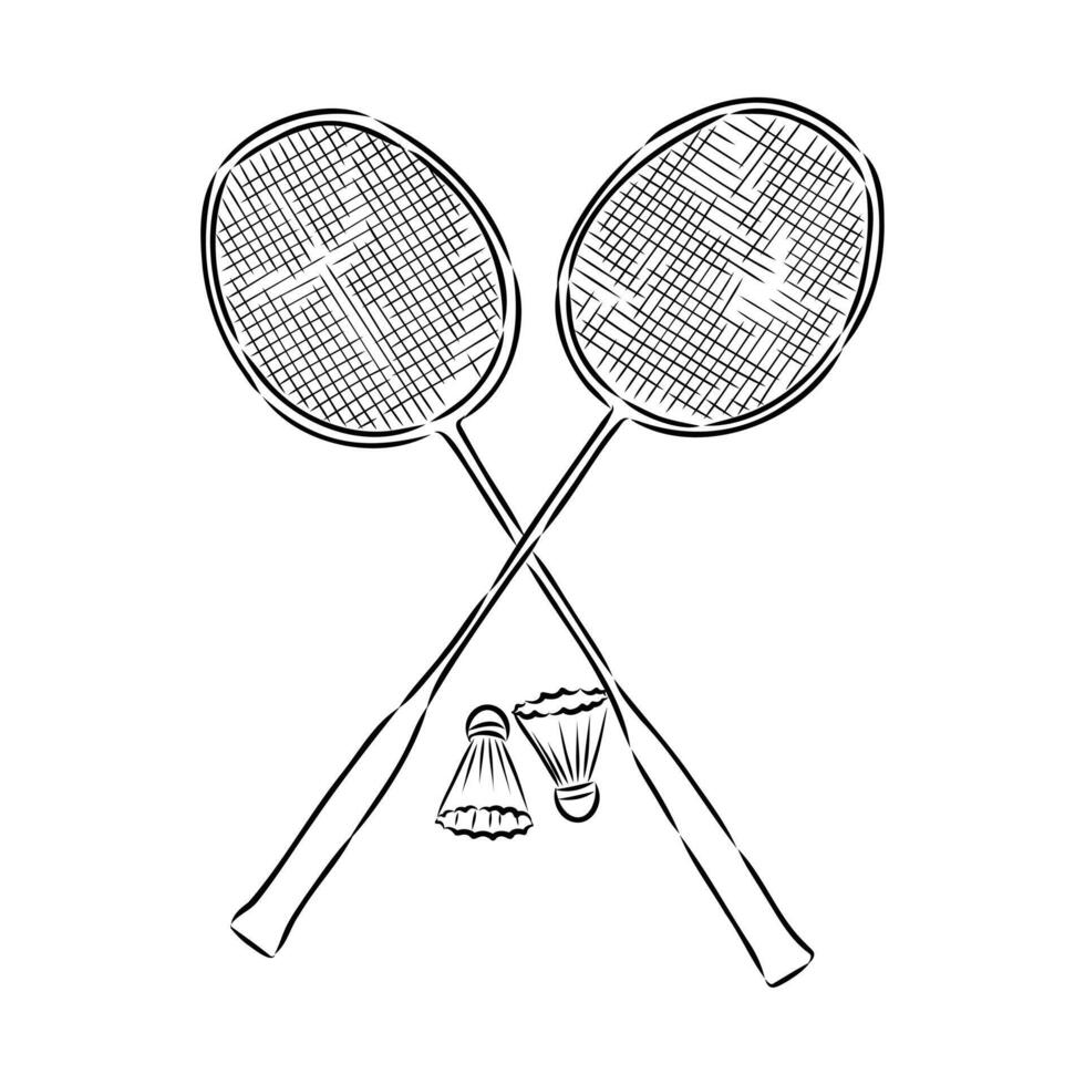 badminton game sketch vector